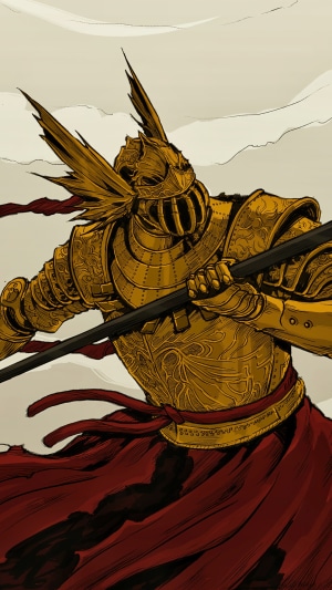 Knight in golden armor from Elden Ring