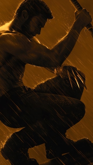 Wolverine from Marvel Comics with claws and sword