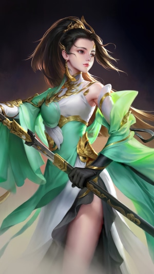 Fantasy warrior girl with sword