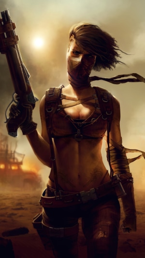 Post-apocalyptic woman with a gun