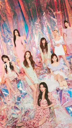 TWICE members posing for Alcohol-Free concept photo