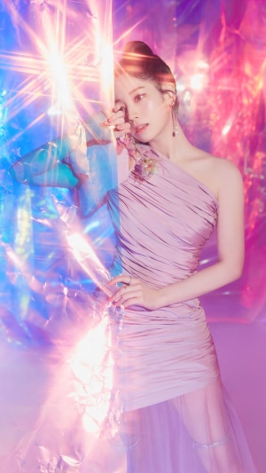 Dahyun from TWICE in a pink dress