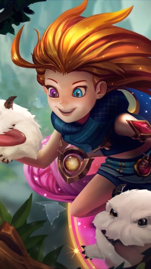 Zoe from League of Legends with Poros