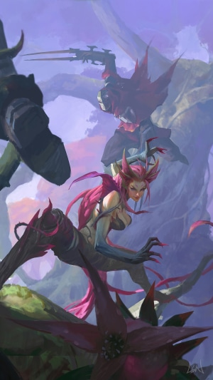 Zyra from League of Legends in a fight