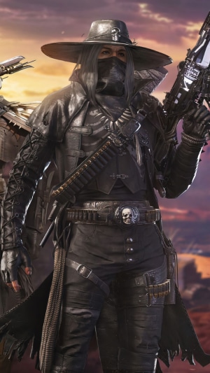 Call of Duty Mobile character with guns and skull belt