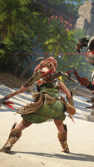 Aloy from Horizon Forbidden West in combat