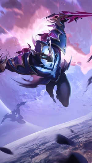 Zed from League of Legends in space