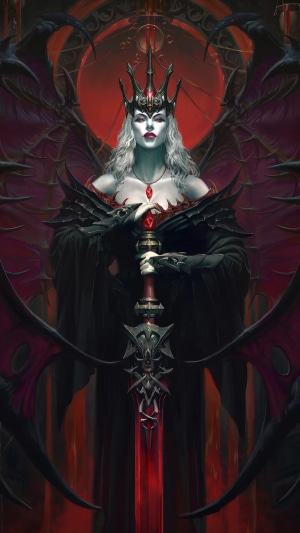 Diablo Immortal Queen with Red Sword