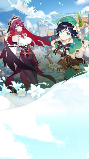 Rosaria and Venti from Genshin Impact