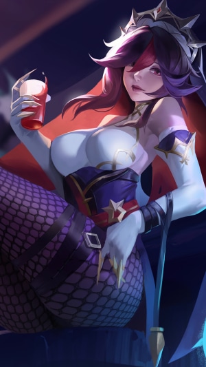 Rosaria from Genshin Impact holding a drink