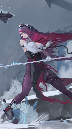 Rosaria from Genshin Impact in a snowy environment