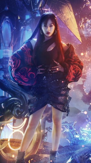 Giselle from Aespa in futuristic attire