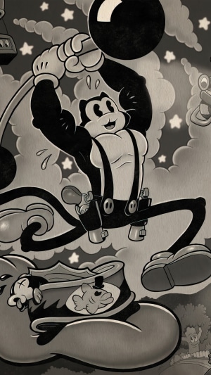 Cartoon character lifting weights