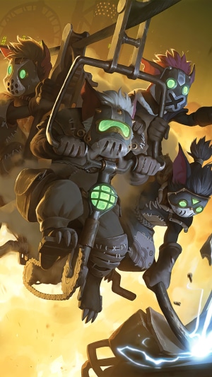Bandle City Yordles on a vehicle in Legends of Runeterra