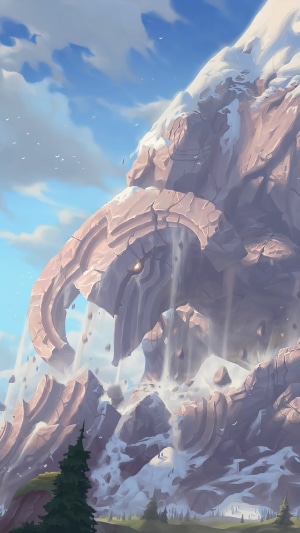 Legends of Runeterra mountain landscape with ancient ruins