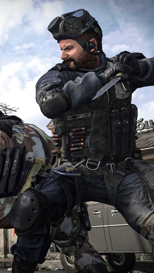 Call of Duty Black Ops Cold War character with knife