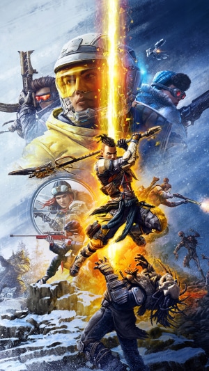 Scavengers video game characters in a snowy battle