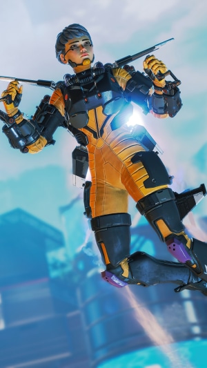 Valkyrie from Apex Legends in flight