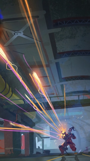 Octane and Rampart from Apex Legends firing weapons