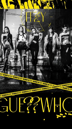 ITZY "Guess Who" album cover with five members