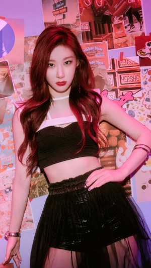 Chaeryeong from ITZY in Mafia In The Morning concept