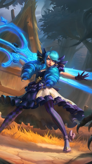 Gwen from League of Legends holding scissors