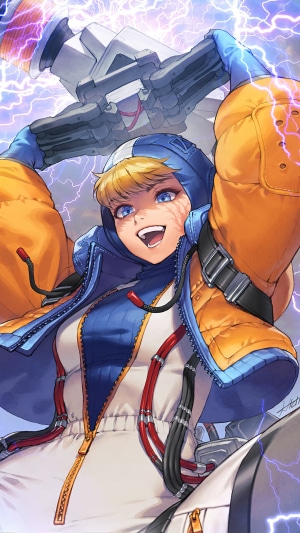 Wattson from Apex Legends with electrical effects
