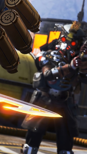 Bloodhound from Apex Legends with a knife