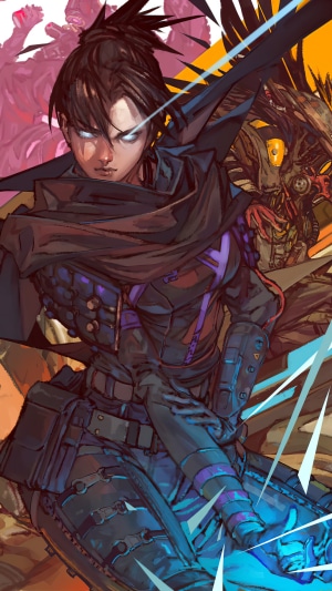 Wraith from Apex Legends with other characters