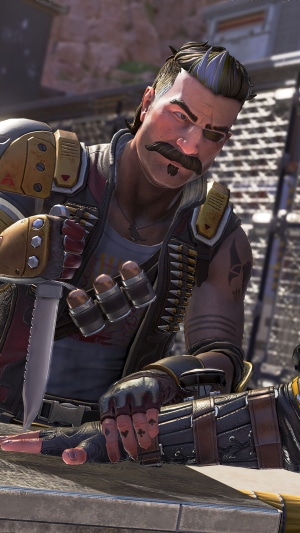 Fuse from Apex Legends holding a knife