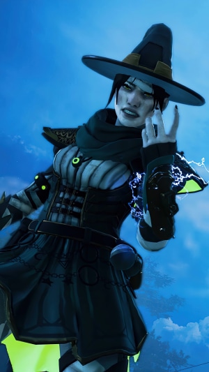Wraith from Apex Legends in a witch costume