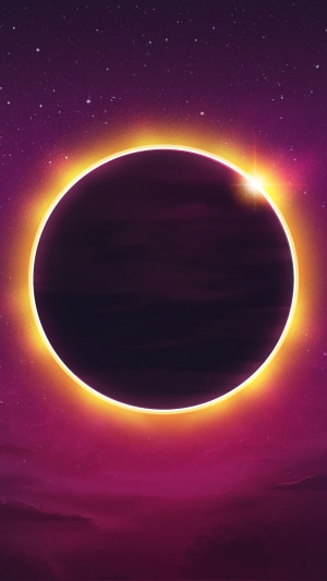 Solar Eclipse in a Starry Night Sky