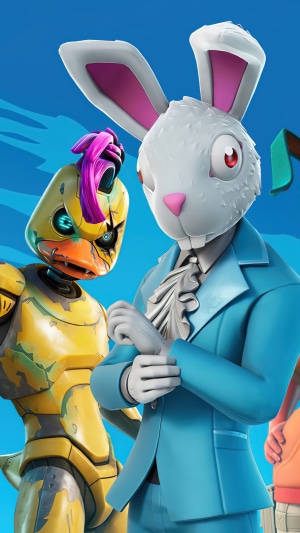 Fortnite characters: Webster and a robot duck