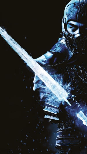 Sub-Zero from Mortal Kombat holding an ice sword