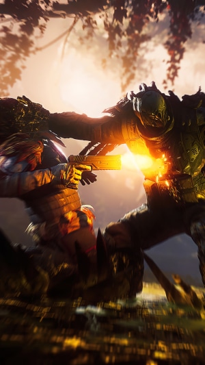 Outriders characters in combat