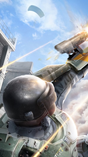 Soldier firing a weapon in PUBG Mobile