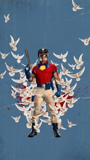 Peacemaker from The Suicide Squad with doves