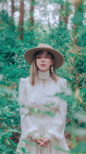 Wendy from Red Velvet in a forest