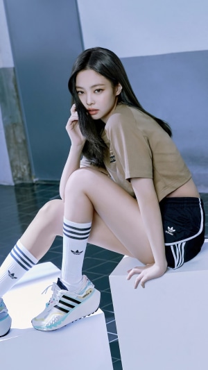 Jennie from BLACKPINK wearing Adidas