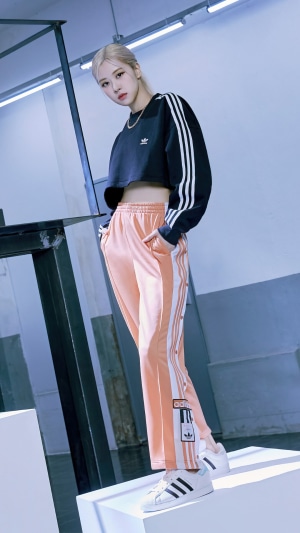 Rosé from BLACKPINK wearing Adidas