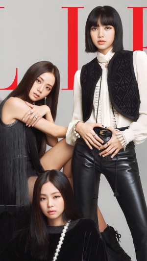 BLACKPINK members Jisoo, Lisa, and Jennie on Elle cover