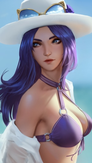 Caitlyn from League of Legends in a bikini