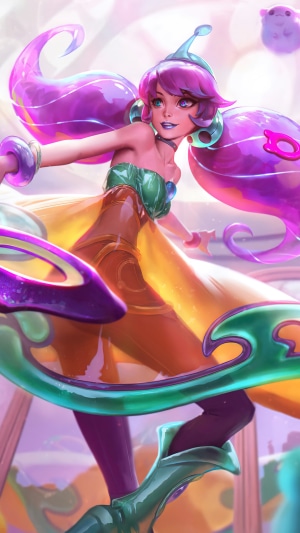 Gwen from League of Legends Space Groove Splash Art