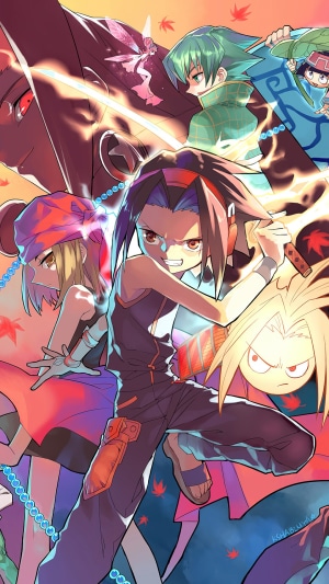 Shaman King characters in battle poses
