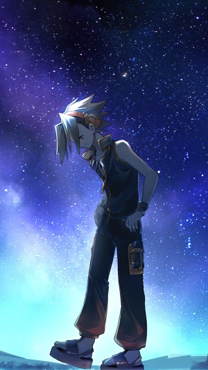 Yoh Asakura from Shaman King under the stars