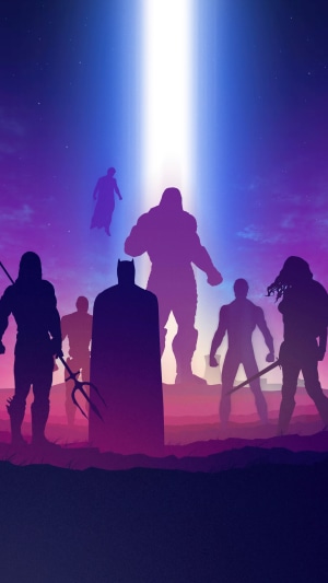 Justice League minimalist silhouette art