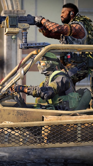 Call of Duty Black Ops Cold War characters in a vehicle