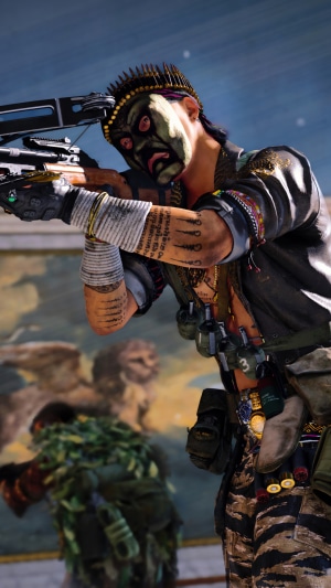 Naga from Call of Duty Black Ops Cold War with a crossbow