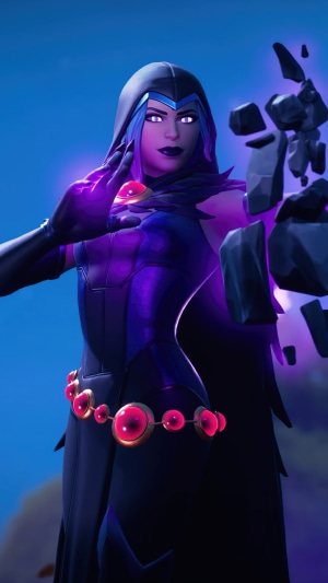 Raven from Fortnite using dark magic