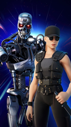 Terminator T-800 and Sarah Connor from Fortnite
